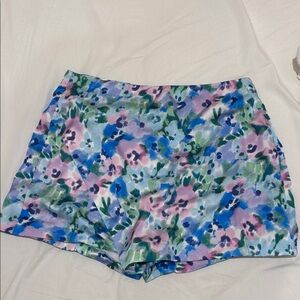 Zara Multicolor Floral Satin Women's Skort